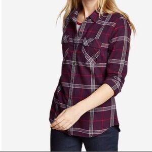 Eddie Bauer Maroon Plaid Shirt